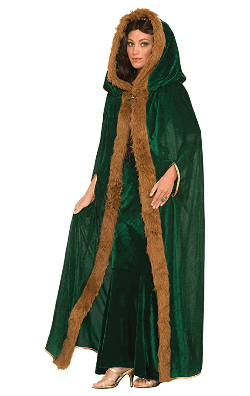 Women's Medieval Fantasy Faux Fur Trimmed Cape