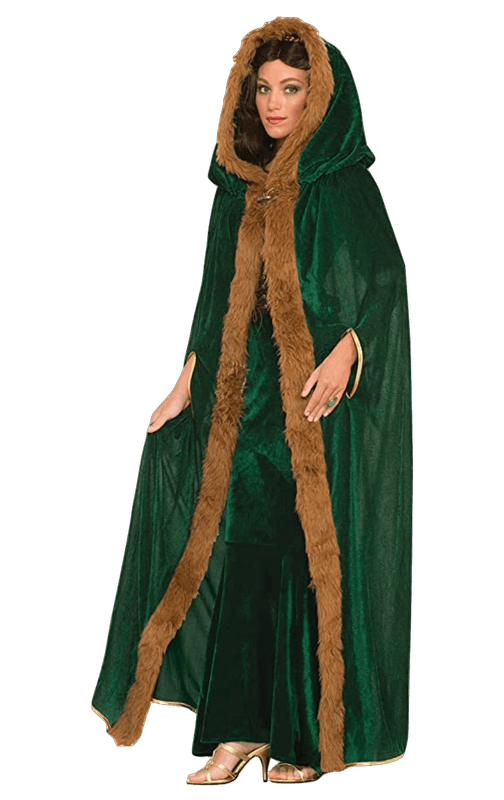 Women's Medieval Fantasy Faux Fur Trimmed Cape