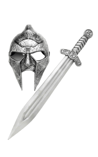 Gladiator mask with sword
