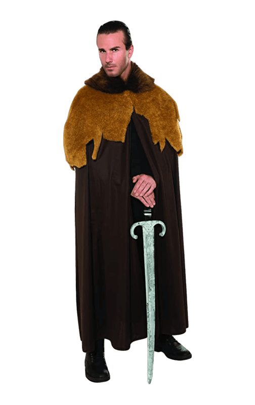 Medieval Warrior Cloak with Faux Fur Trim cape