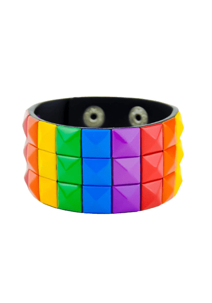 3 Row Stud Bracelet Rainbow