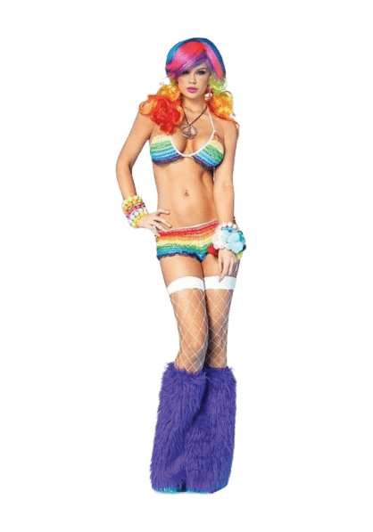 Rainbow Ruffle Bikini Set-2pc