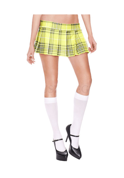 School Girl Flashy Skirt Collection -Yellow Plaid