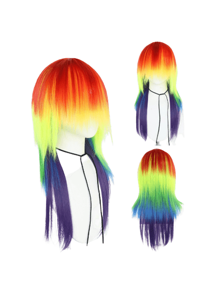 Rainbow Tinsel Wig