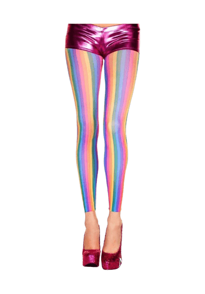 Opaque Vertical Rainbow Stripes Leggings
