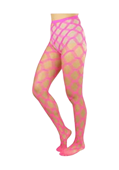 Wide Fishnet Pantyhose Pink